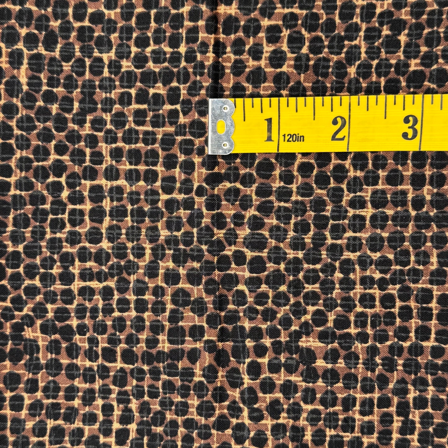 Brown With Black Dots Cotton: 1 yd