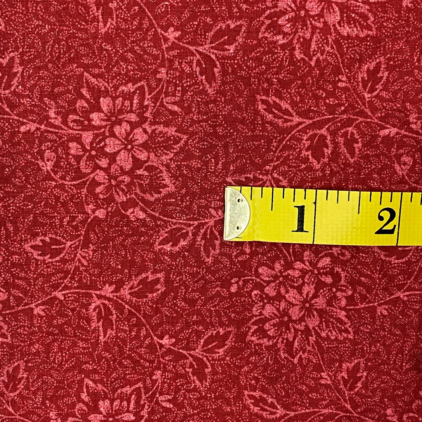 Red Fancy Floral Cotton: 2 yds