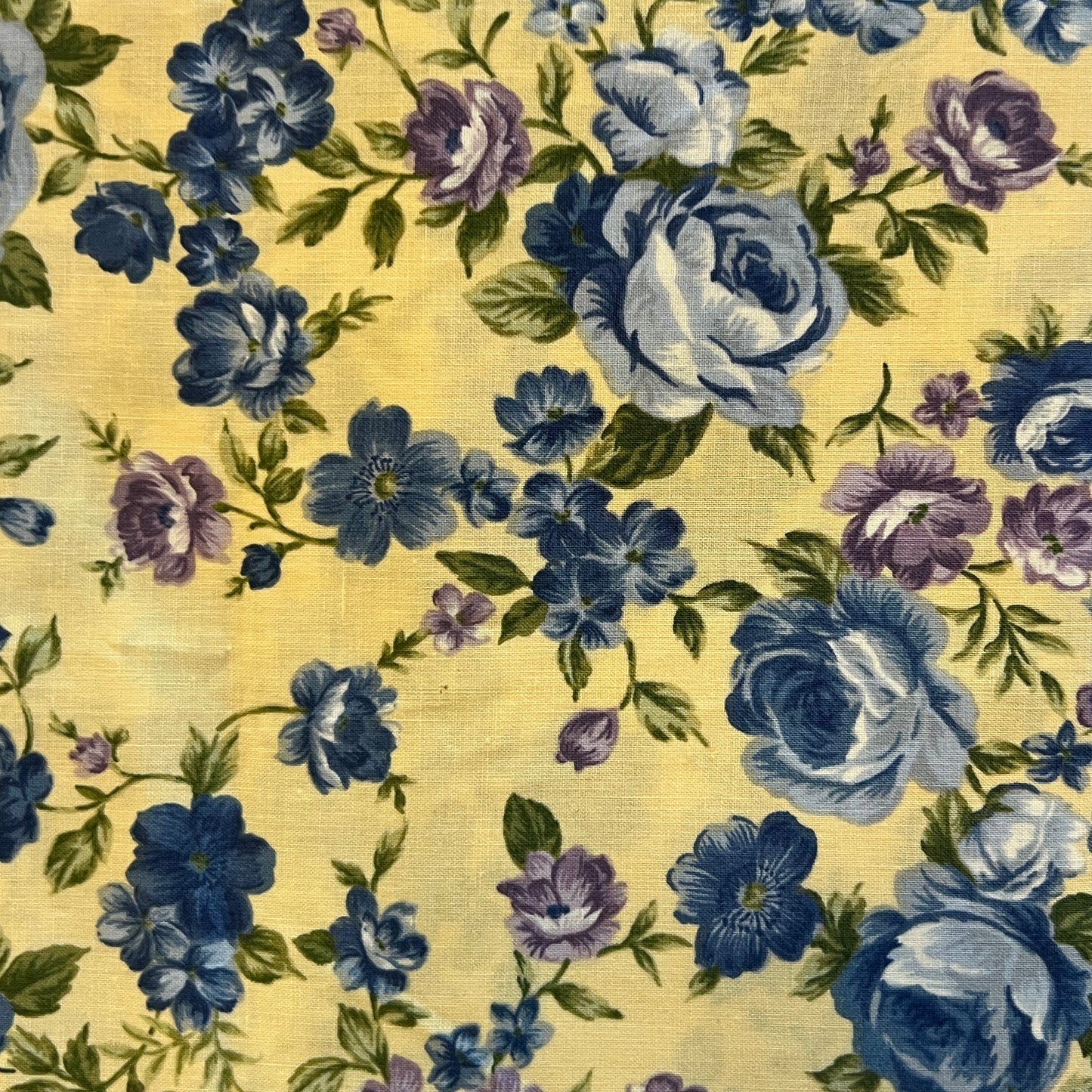 Blue & Purple Floral Cotton: 2.75 yds