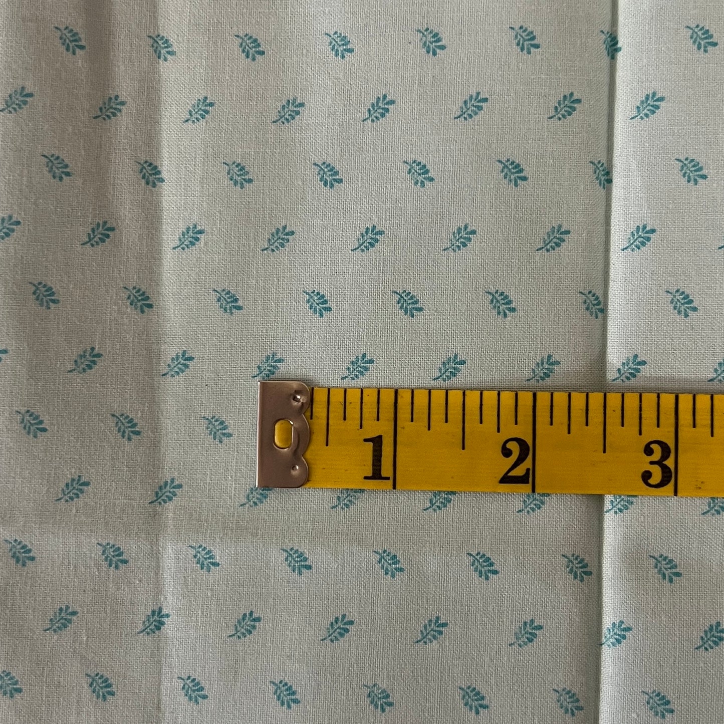 Light Blue Leaves Cotton: 1 yd