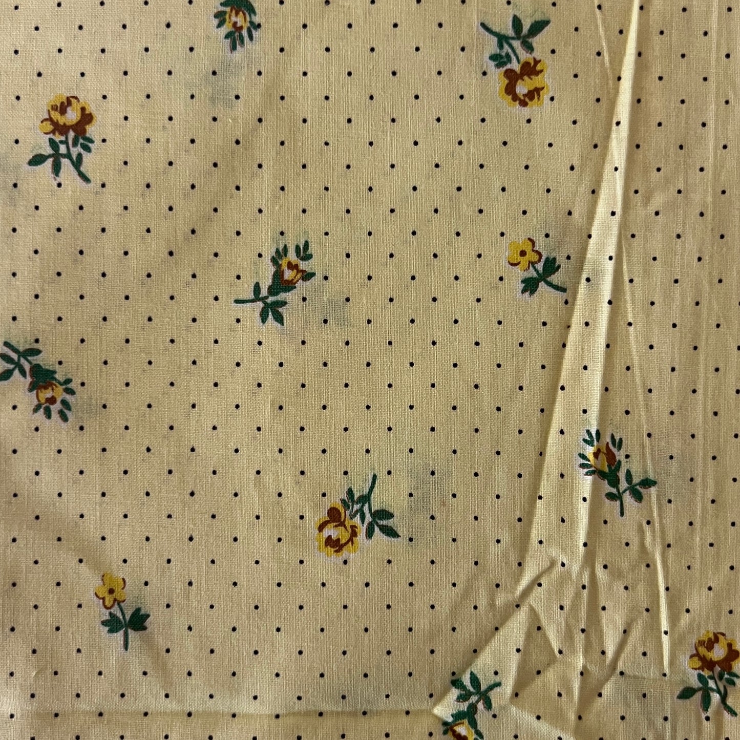Vintage Yellow Floral Cotton: 1 yd