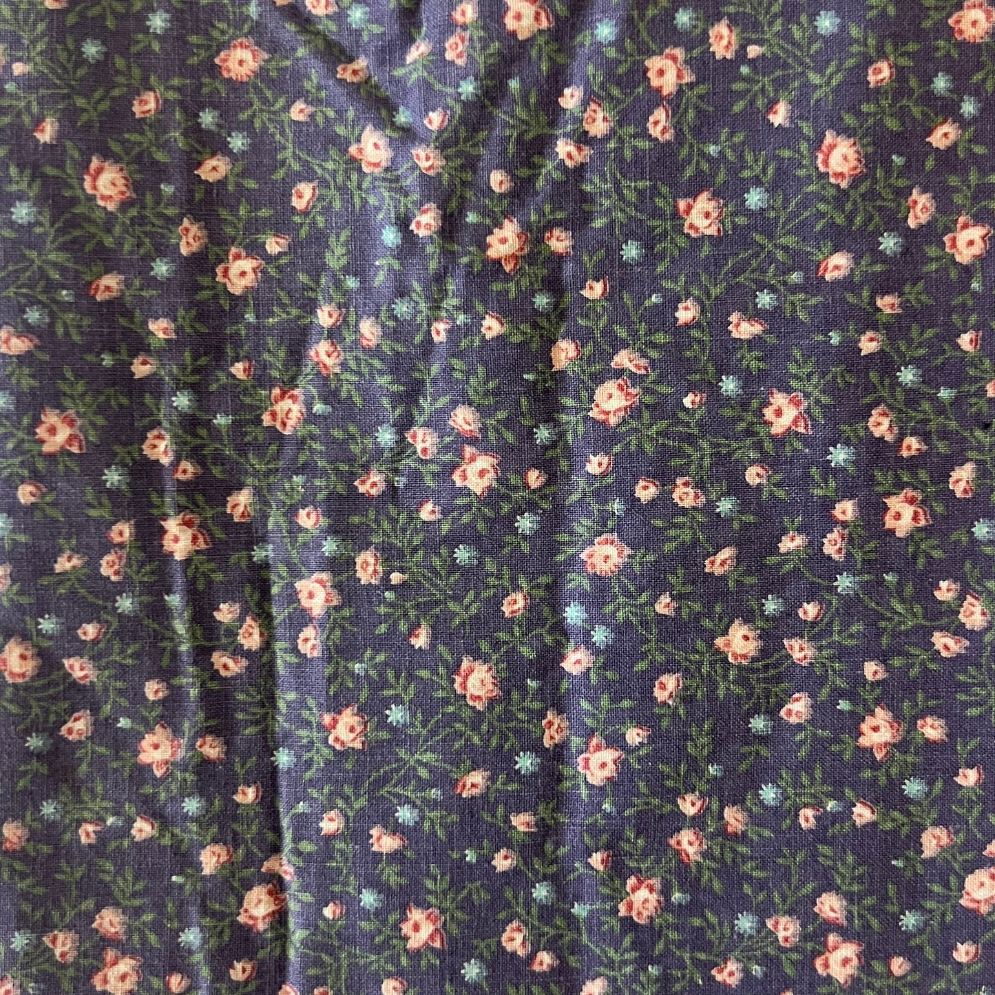 Purple With Pink Floral Cotton: 1 yd