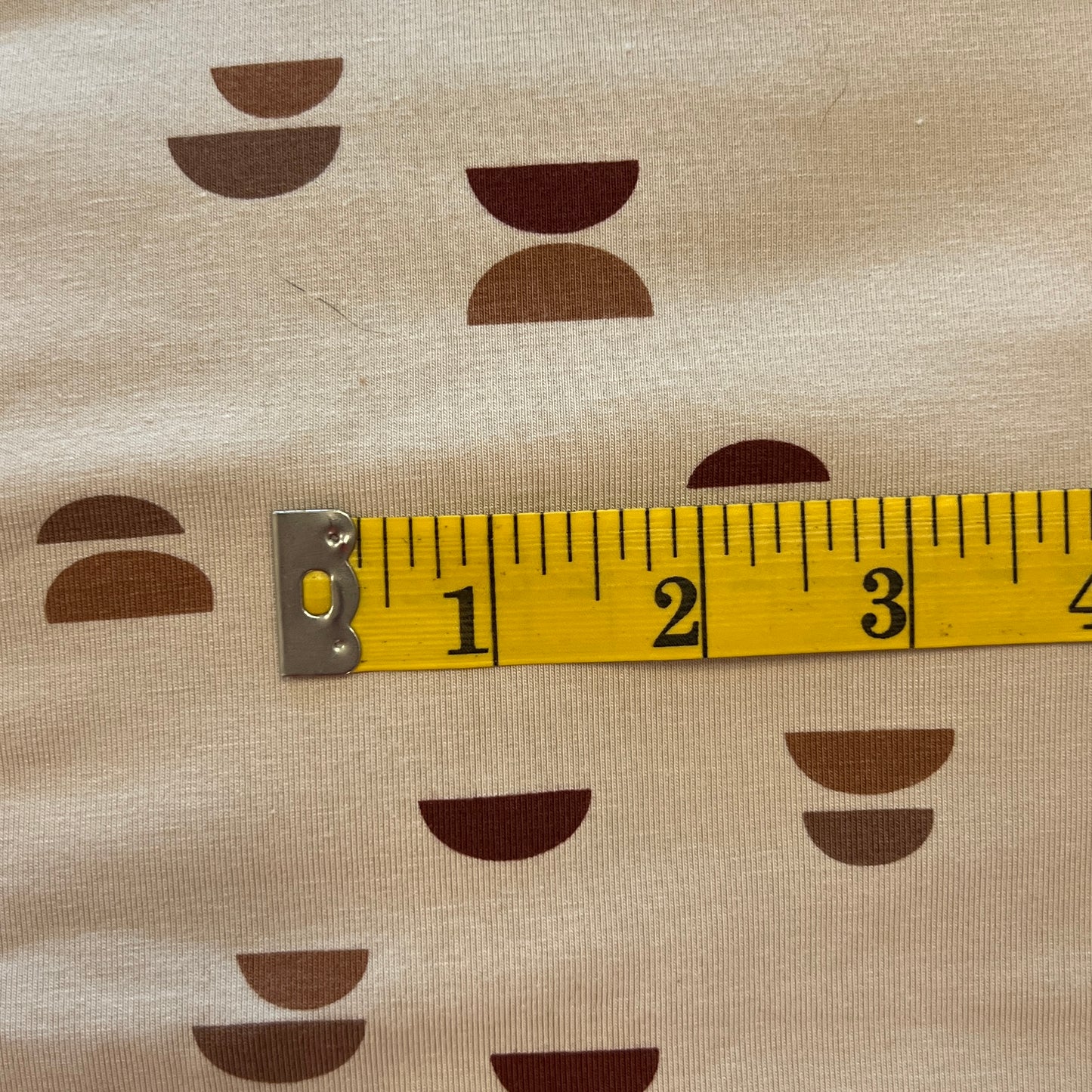 Tan Half Circles Stretch Jersey: 1 yd