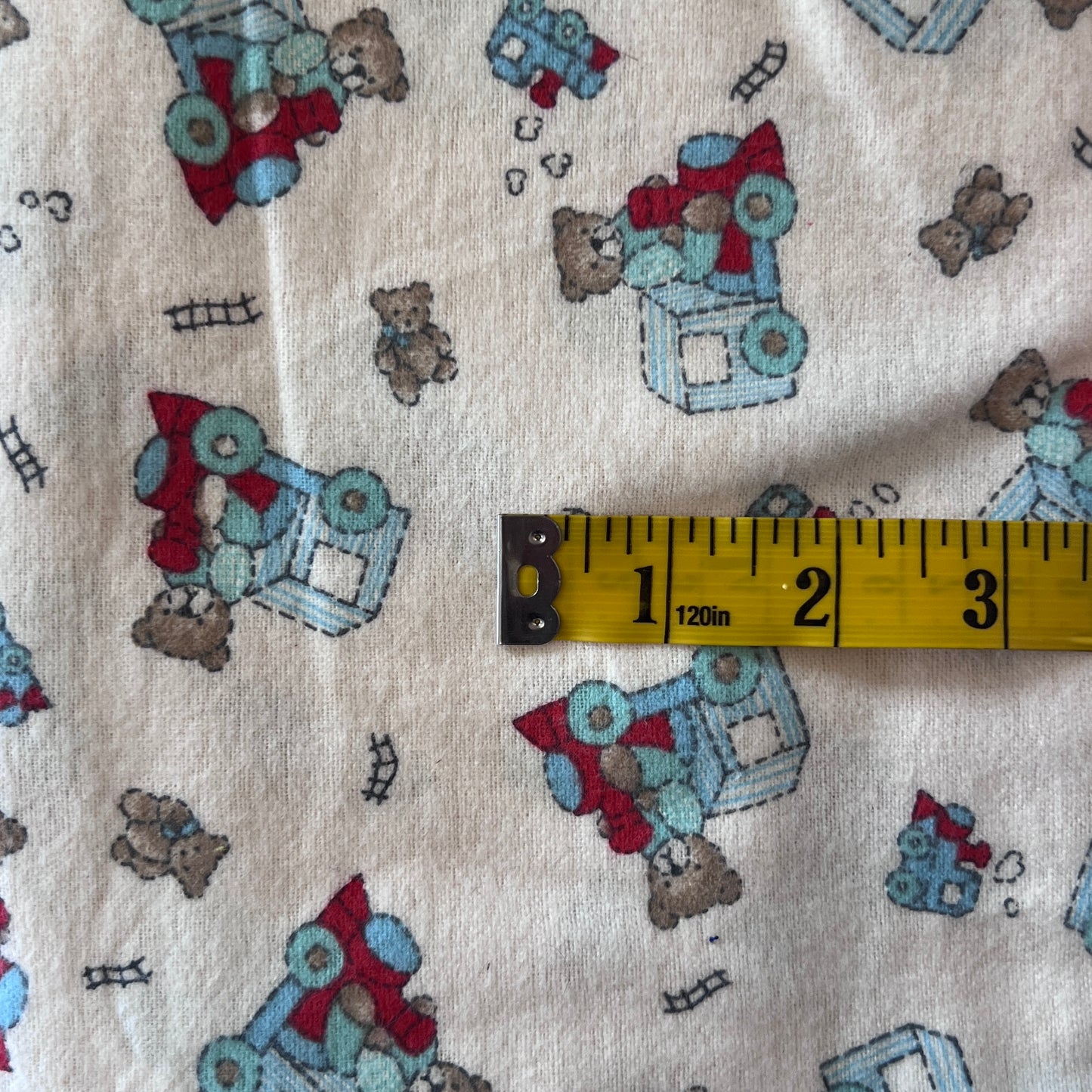 Bears & Trains Flannel: 2 yds