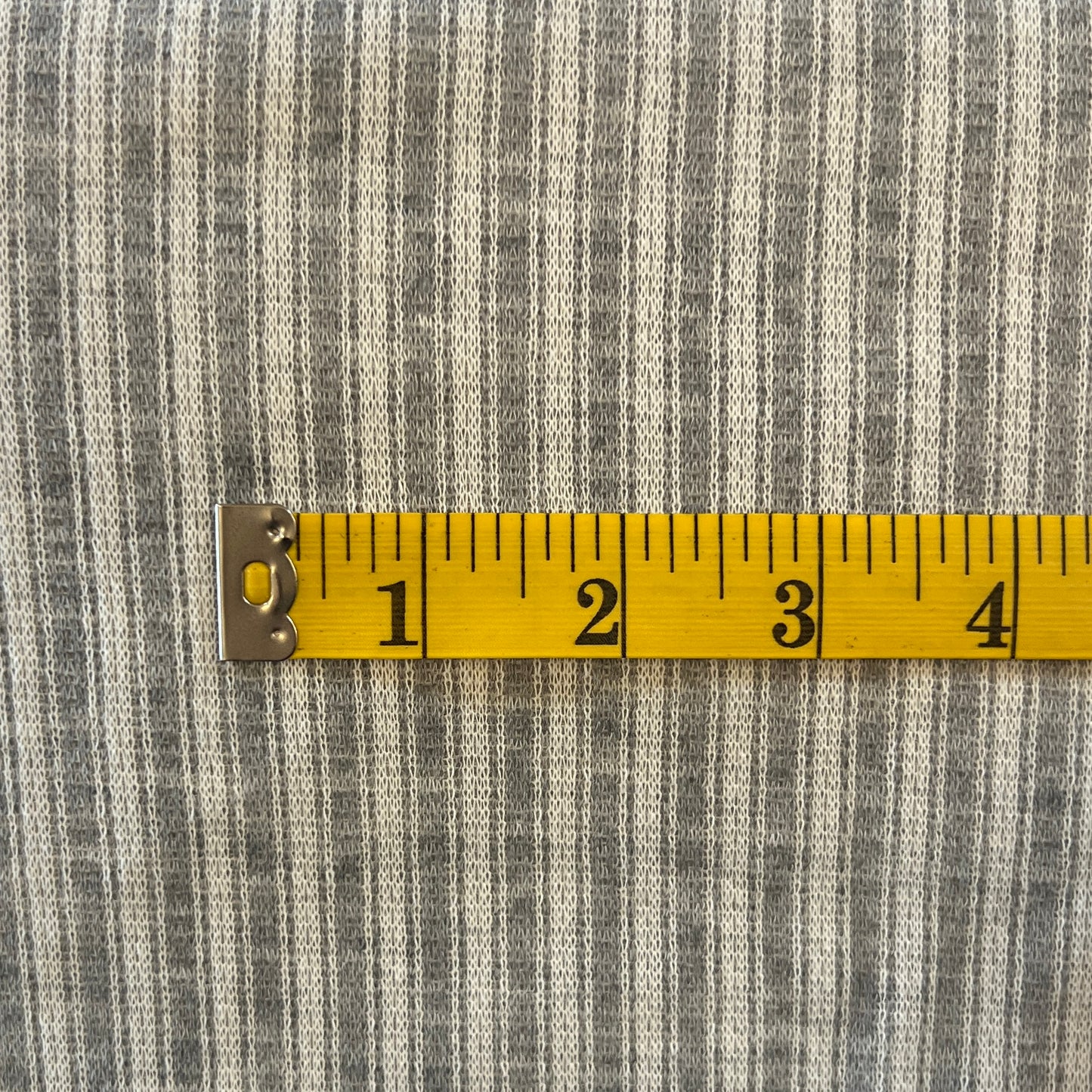 White & Grey Striped Knit: 1.25 yds