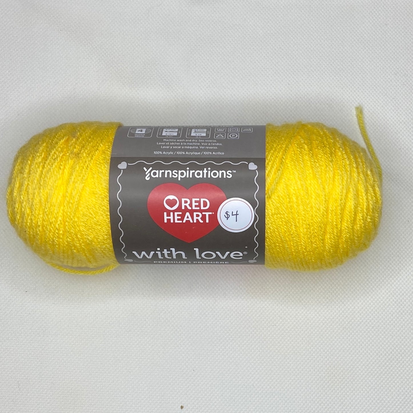 Red Heart With Love Yarn in Daffodil: 2 Skeins