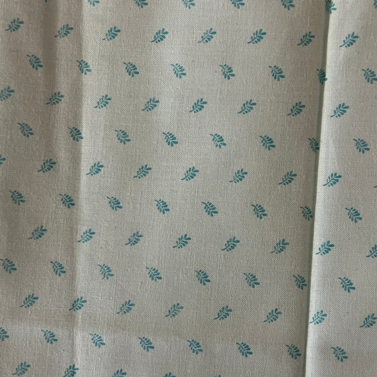 Light Blue Leaves Cotton: 1 yd