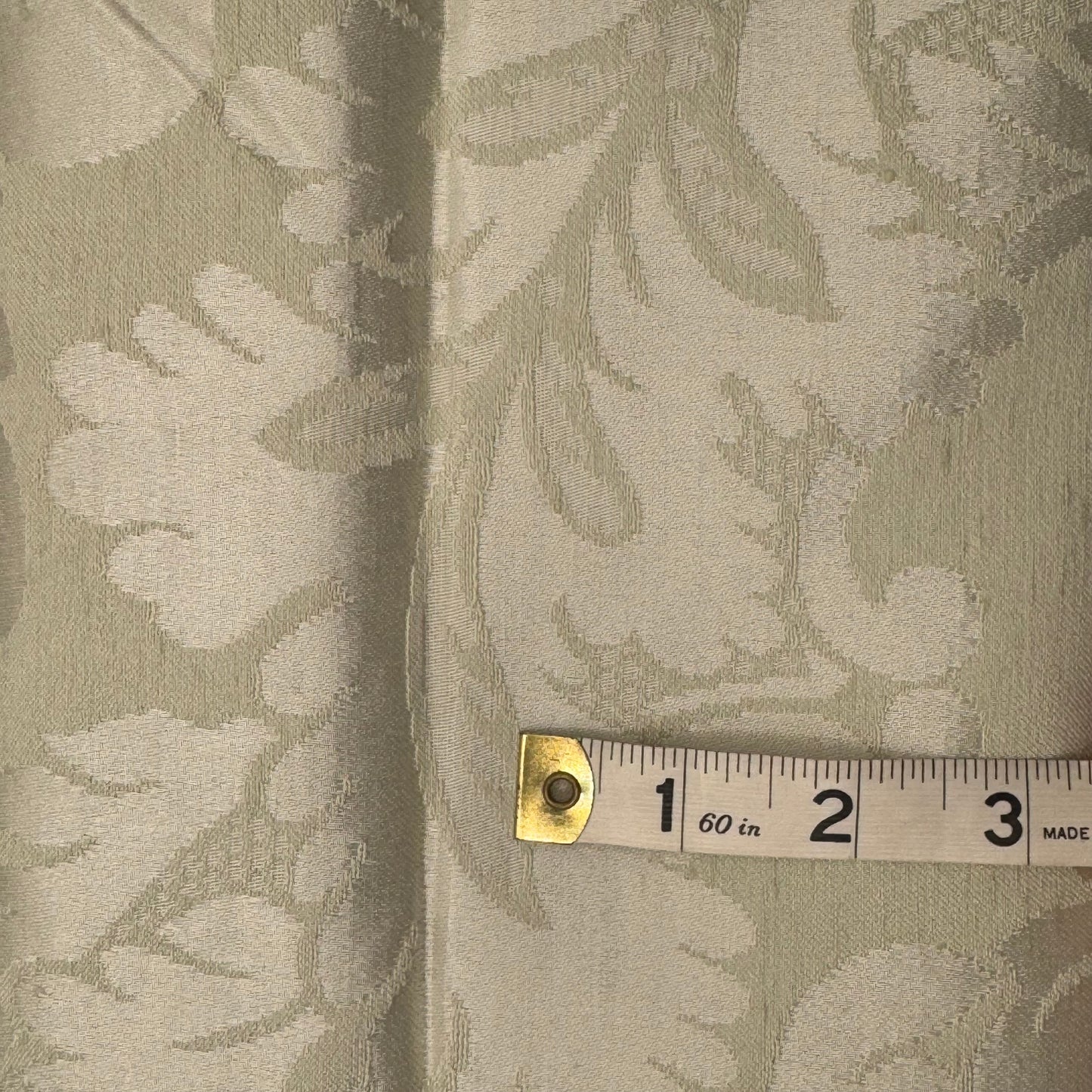 Ivory Floral/Foliage Damask Weave Home Decor Cotton/Poly Blend: 2 yds