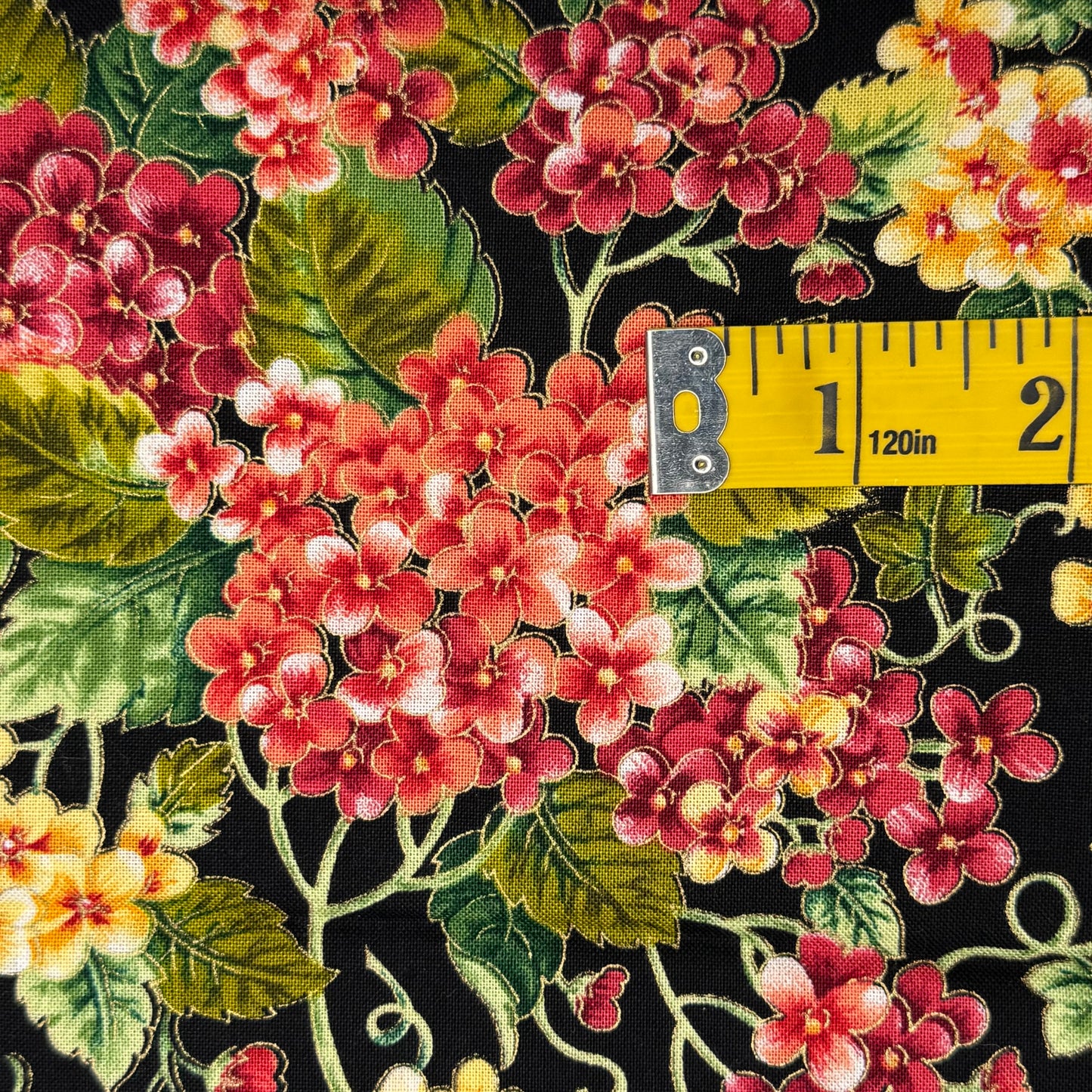 Vibrant Floral Cotton Blend: 2 yds