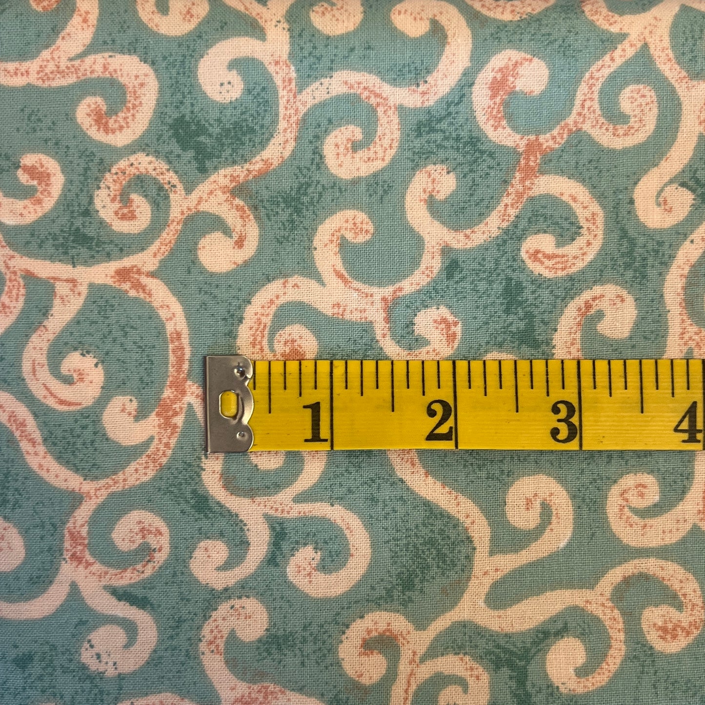 Aqua & Pink Swirl Cotton Home Decor: 3 yds