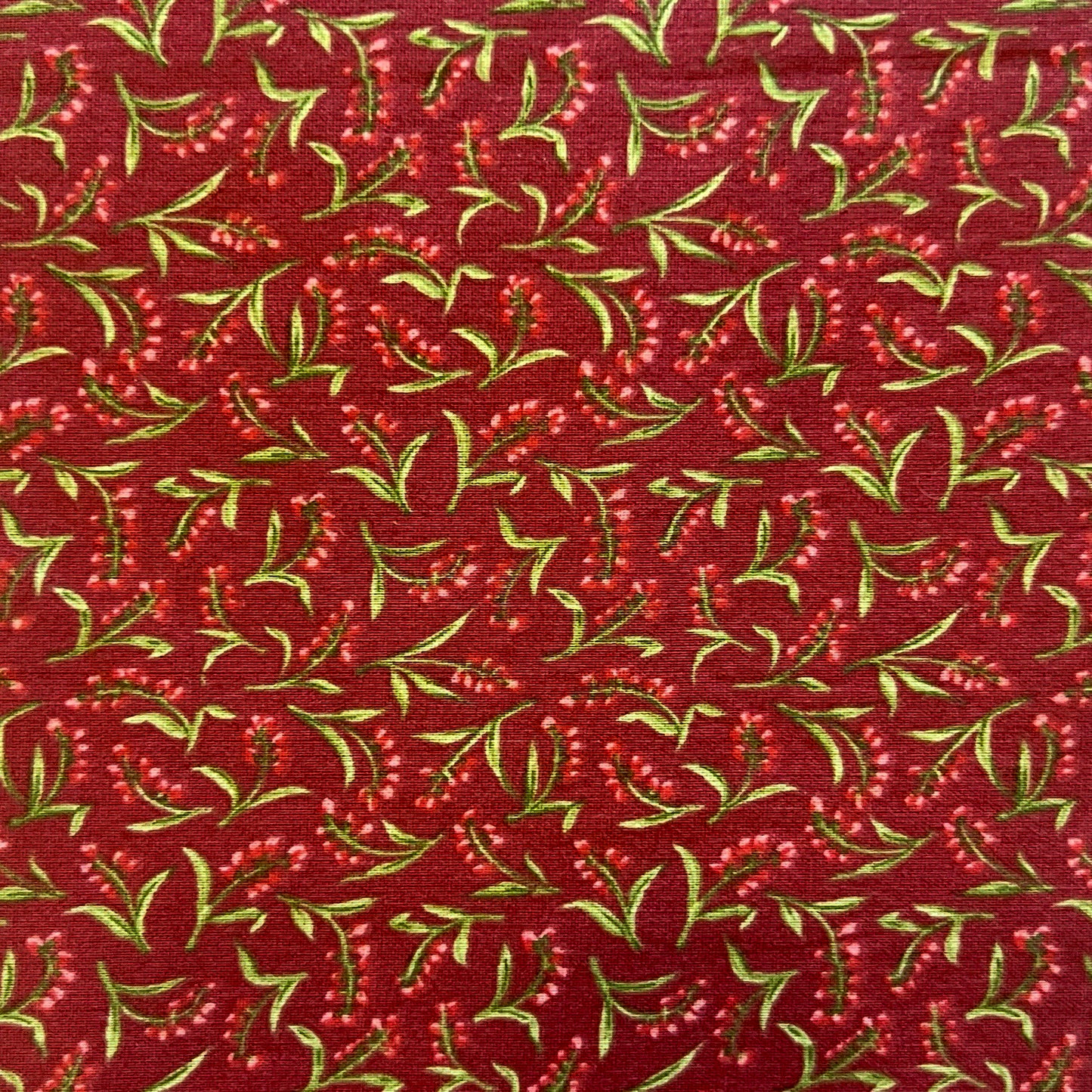 Red Floral Cotton: 2 yds