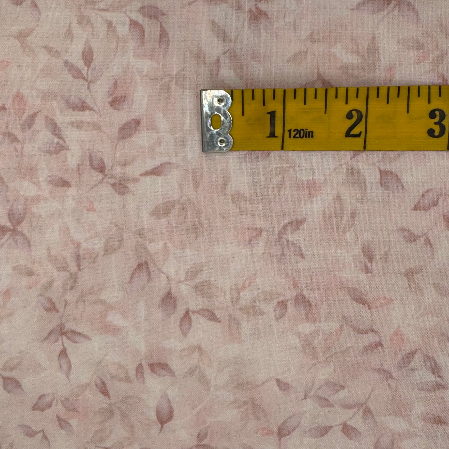 Pink & White Subtle Leaves Cotton: 3.75 yds