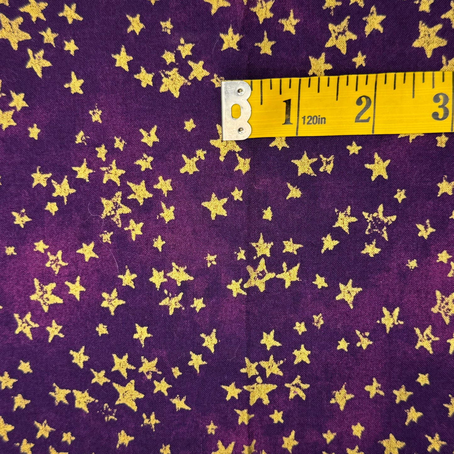 Purple With Gold Stars Cotton: 1.5 yds