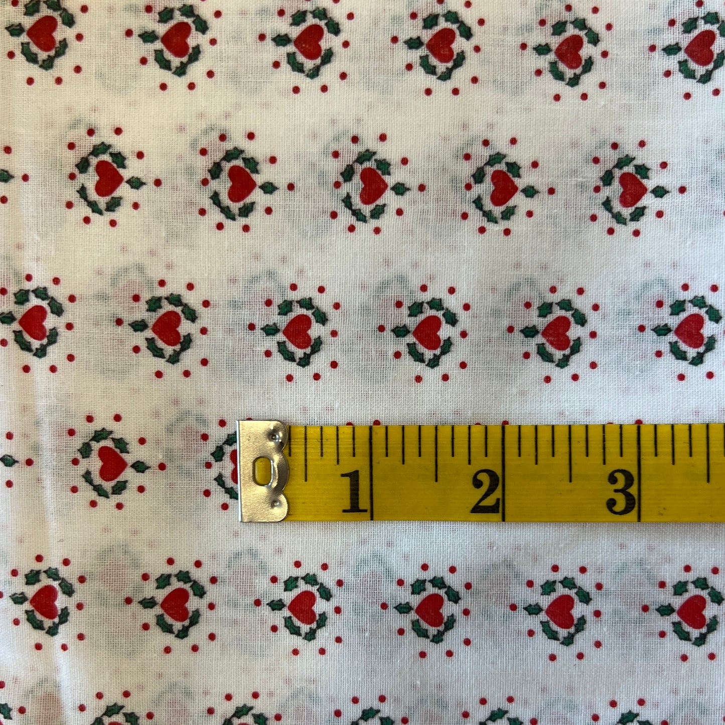 Holly & Big Hearts Cotton: 2 yds
