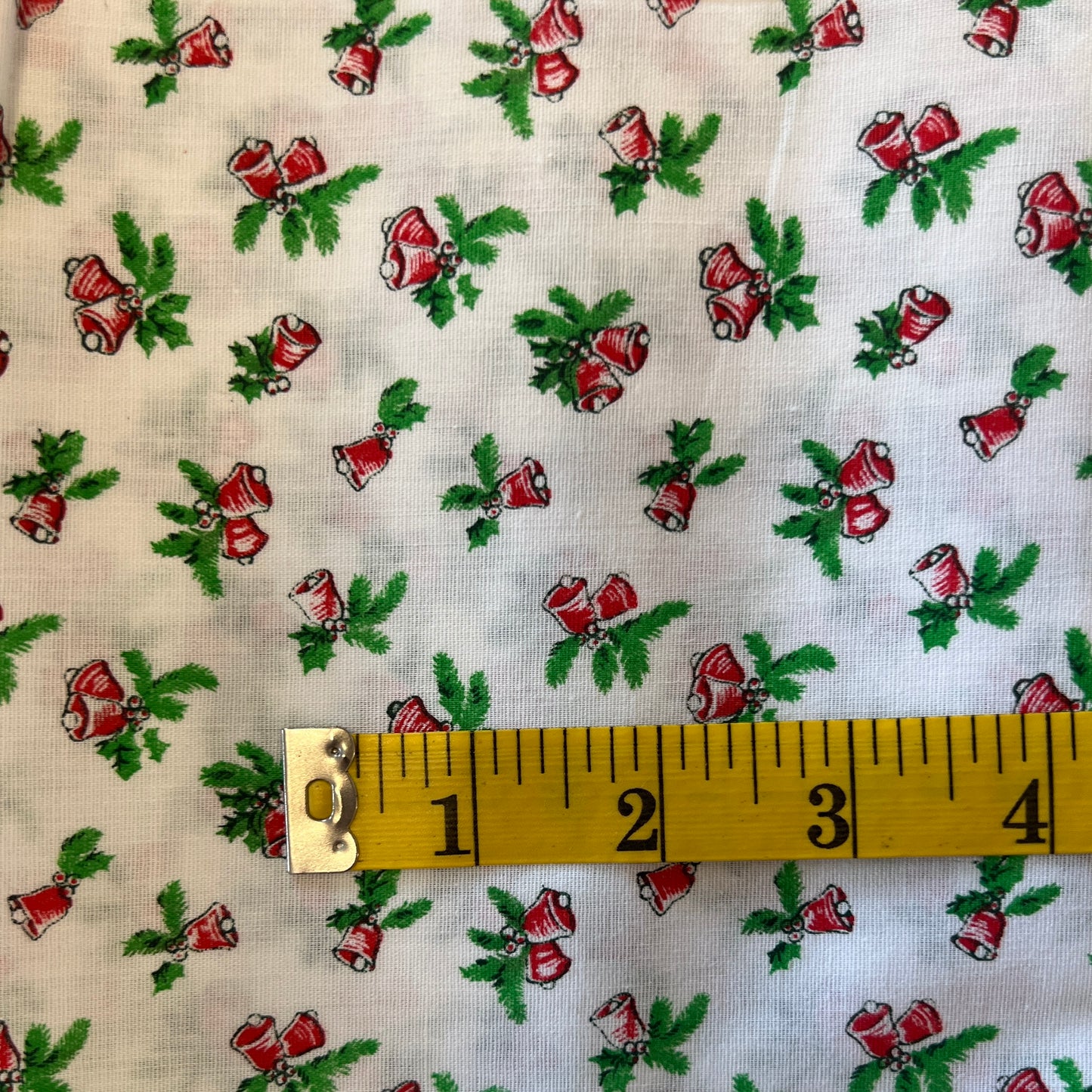 Red Bells & Holly Cotton: 1 yd