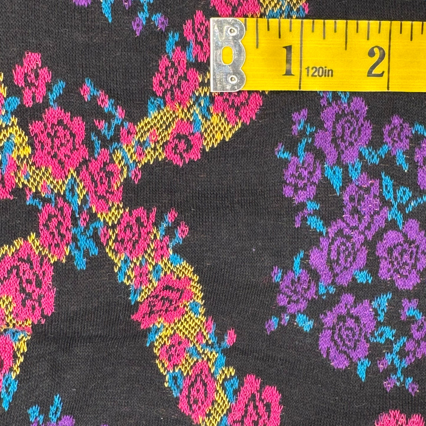 Pink & Purple Floral Stretch Knit: 2 yds