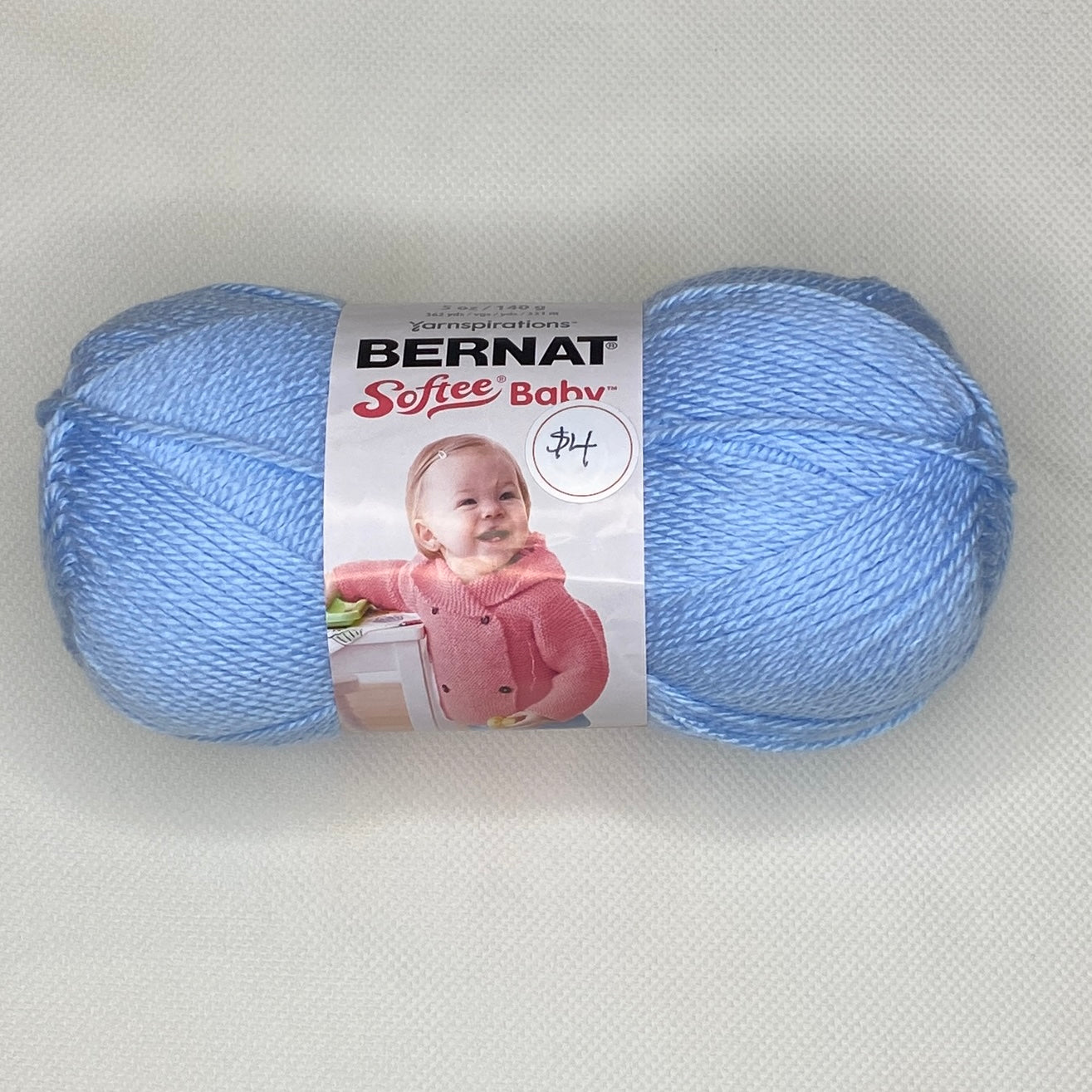 Bernat Softee Baby Yarn in Pale Blue: 3 Skeins