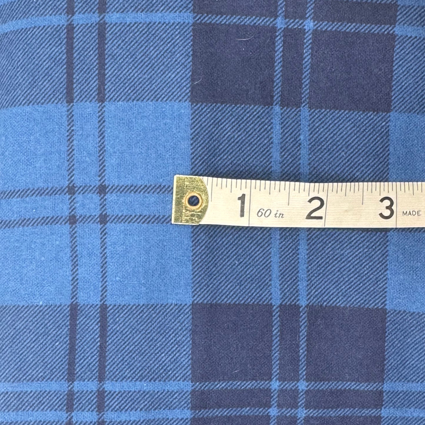 2 Tone Blue Plaid Print Cotton Flannel: 2 yds