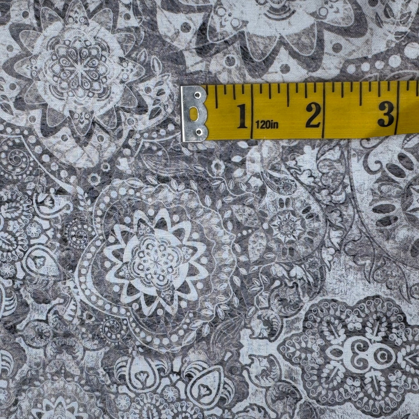 Grey Bohemian Print Cotton: 2 yds