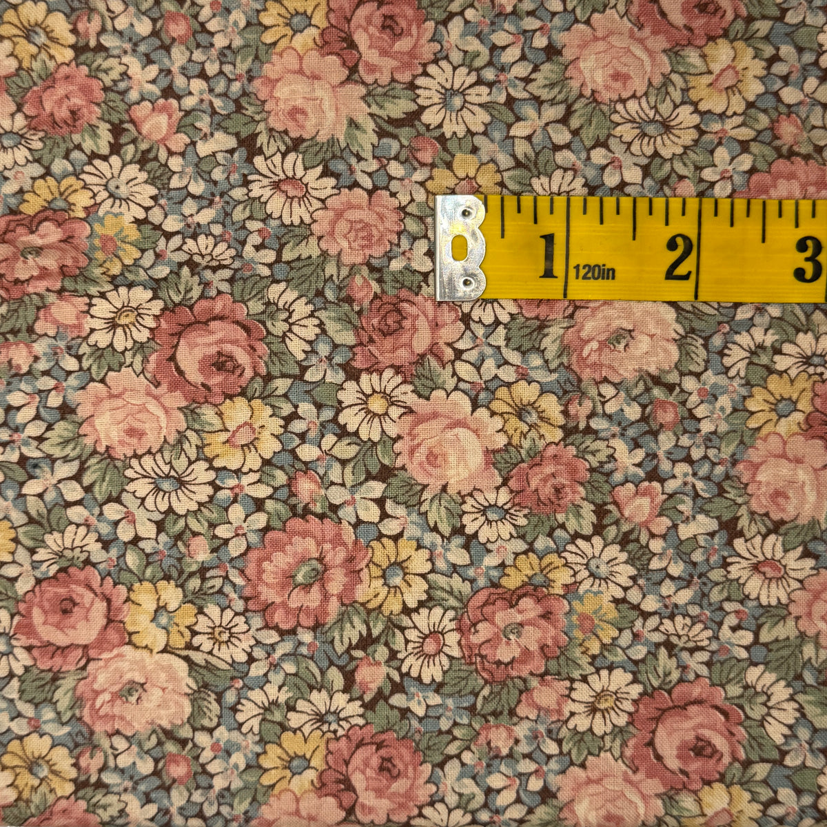 Pale, Pink, Yellow & Blue Floral Cotton: 1.5 yds