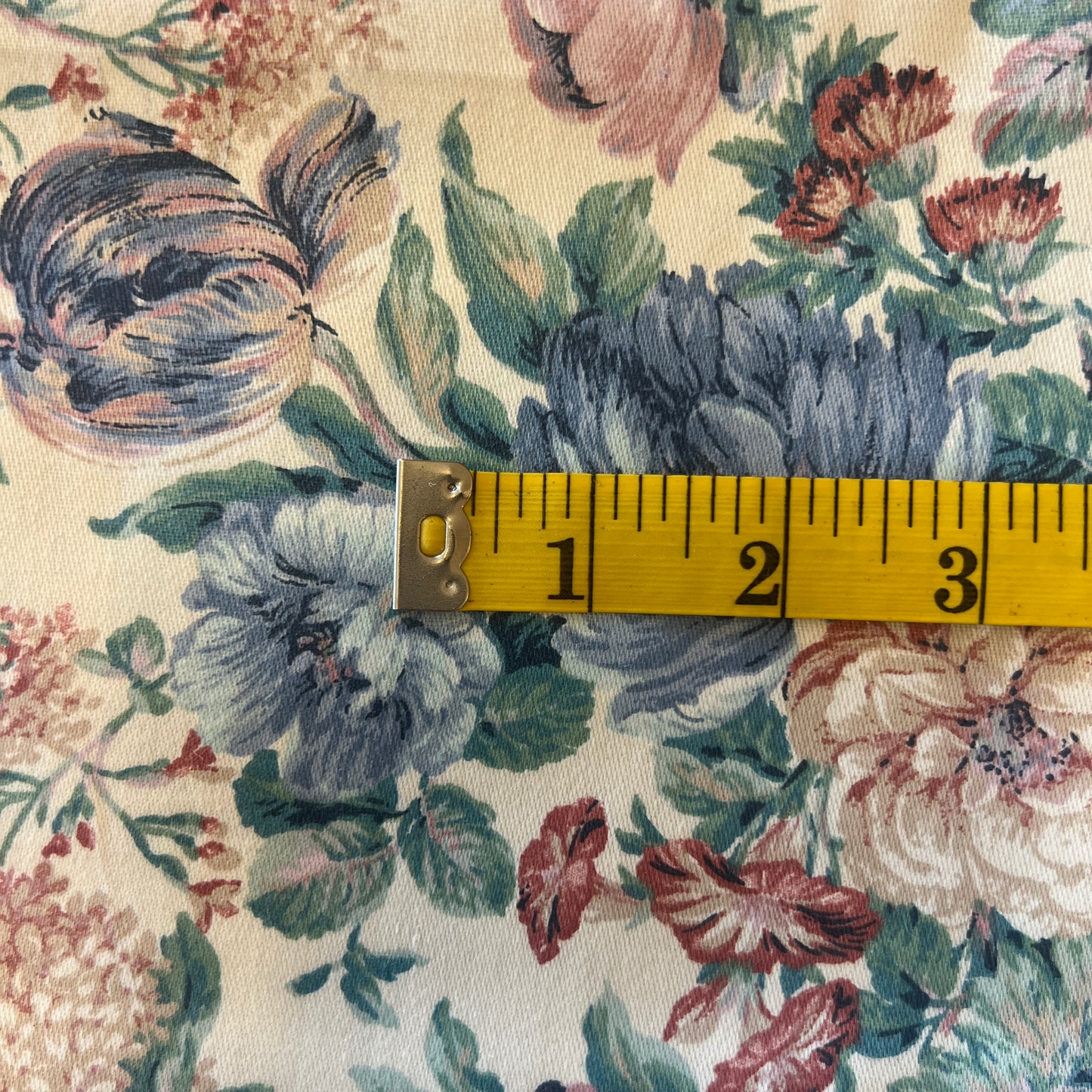 Blue Floral Cotton Home Decor: 2 yds