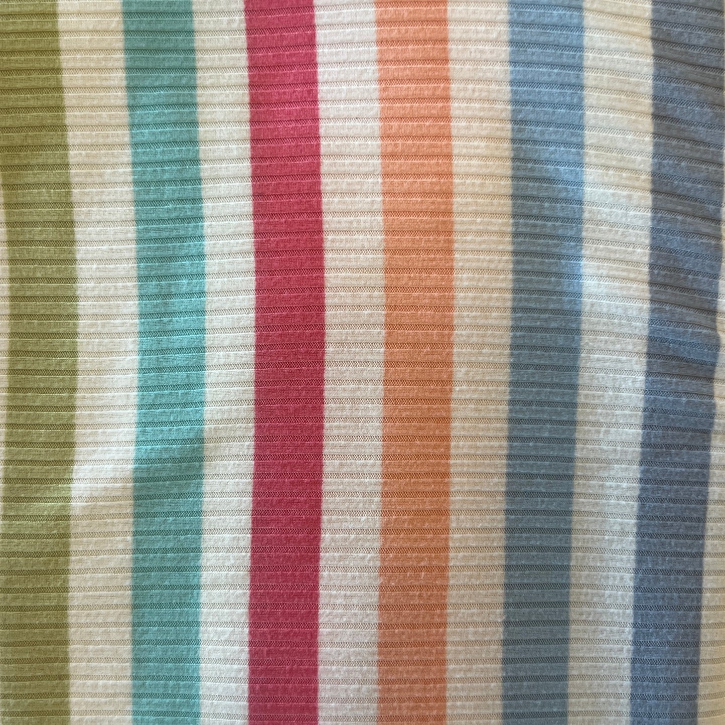 Rainbow Stripe Ribbed Knit: 1 yd