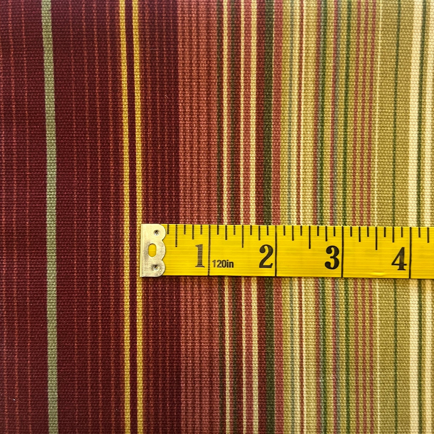 Green & Red Striped Upholstery: 1 yds