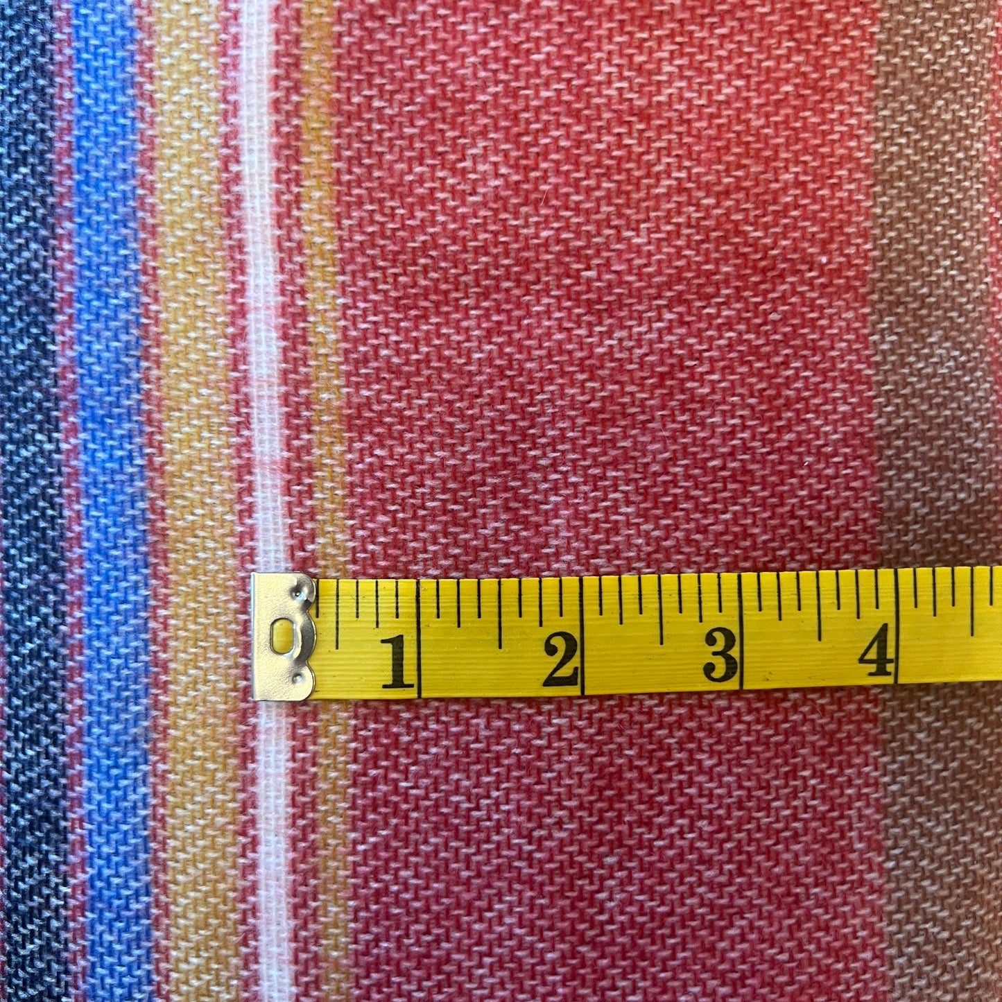 Red, Grey, Black, Blue & Gold Striped Knit: 2.75 yds