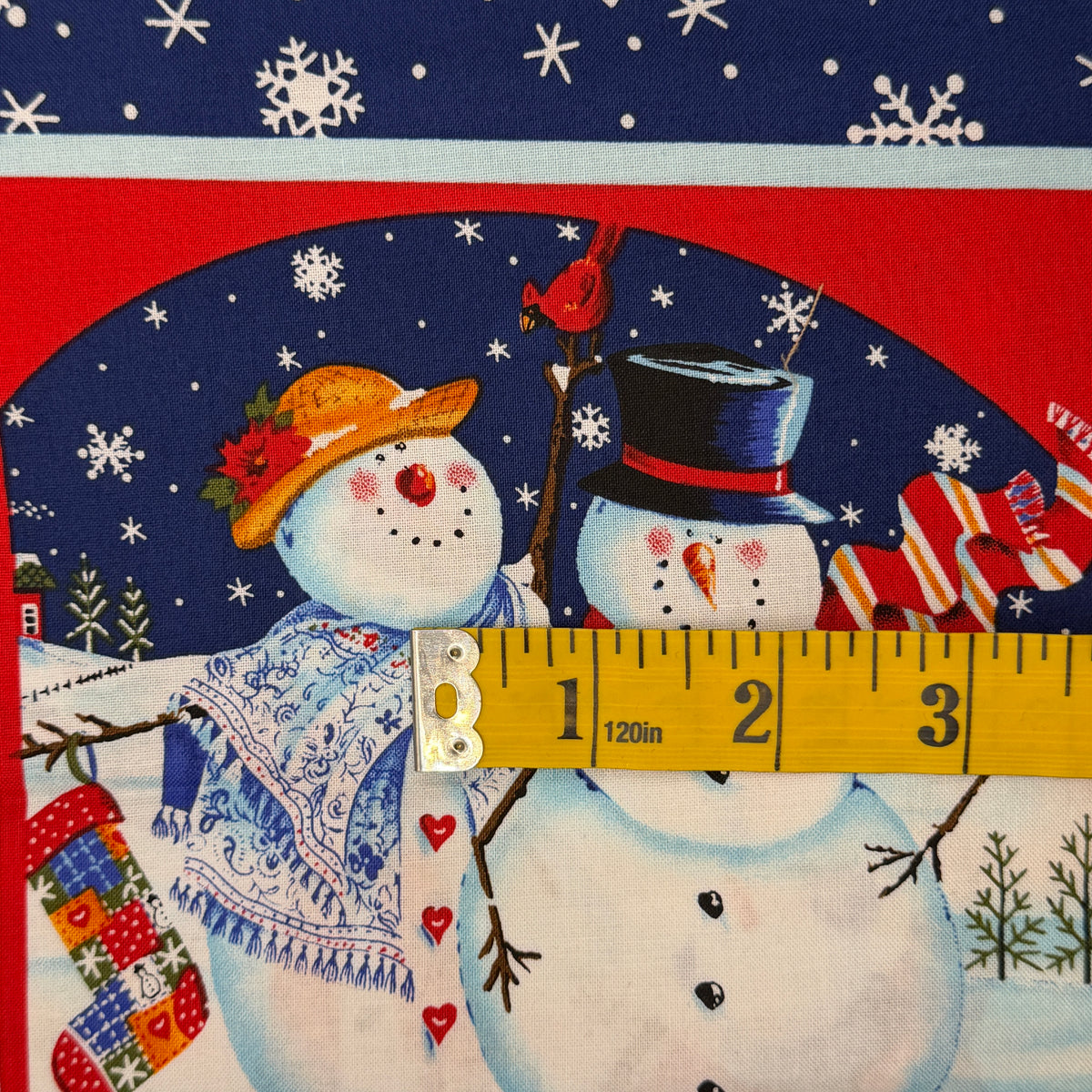 Snowmen in Winter Scenes Cotton: 3 yds