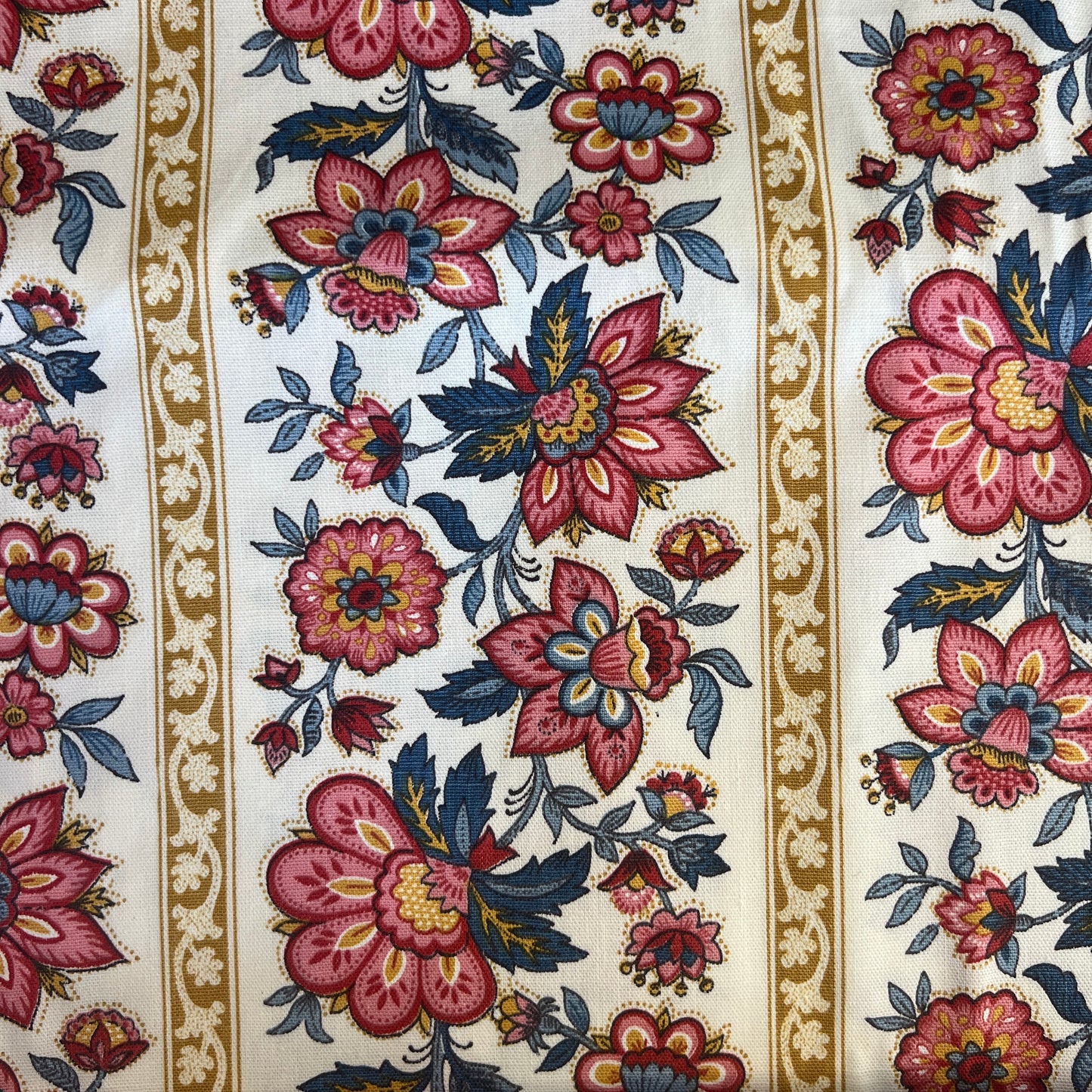 Red, Blue, & Yellow Striped Floral Home Decor: 4.5 yds