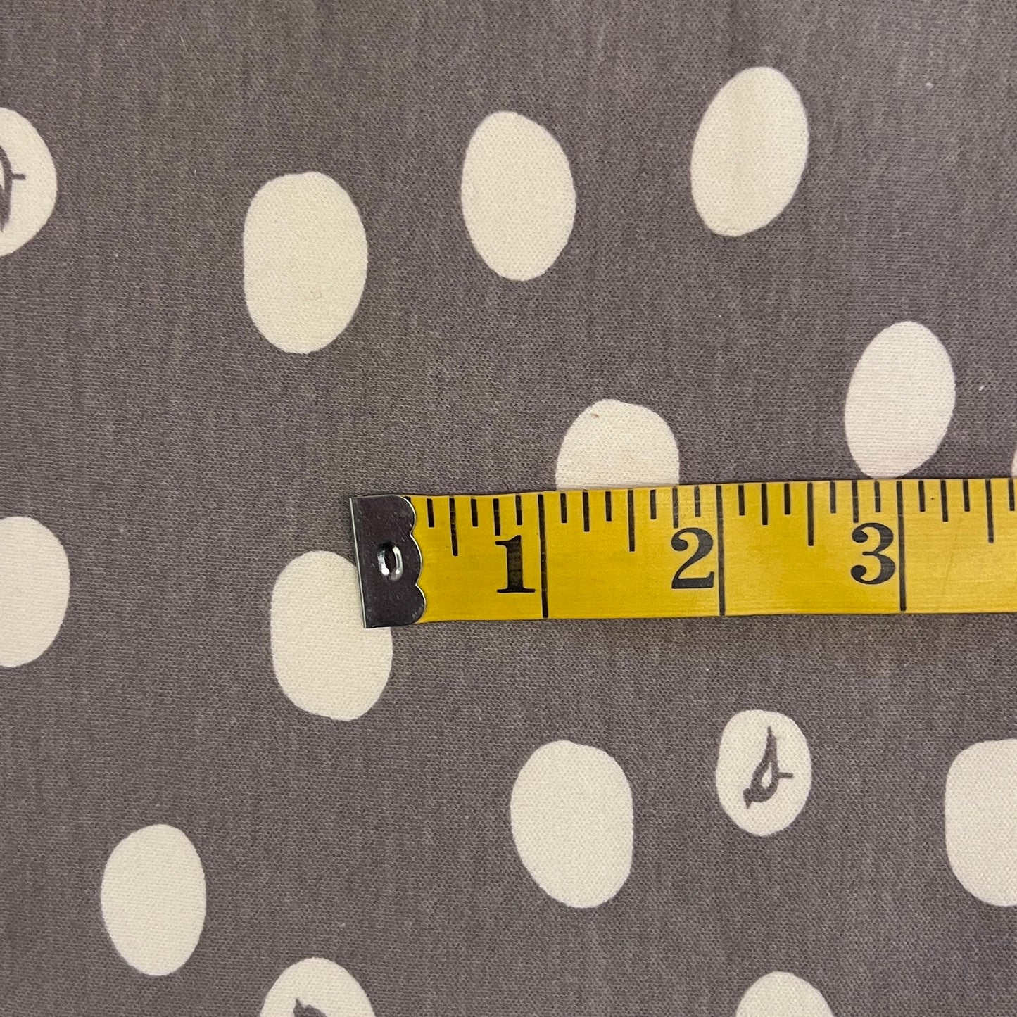 Grey Dots With Birds Stretch Jersey: 1 yd