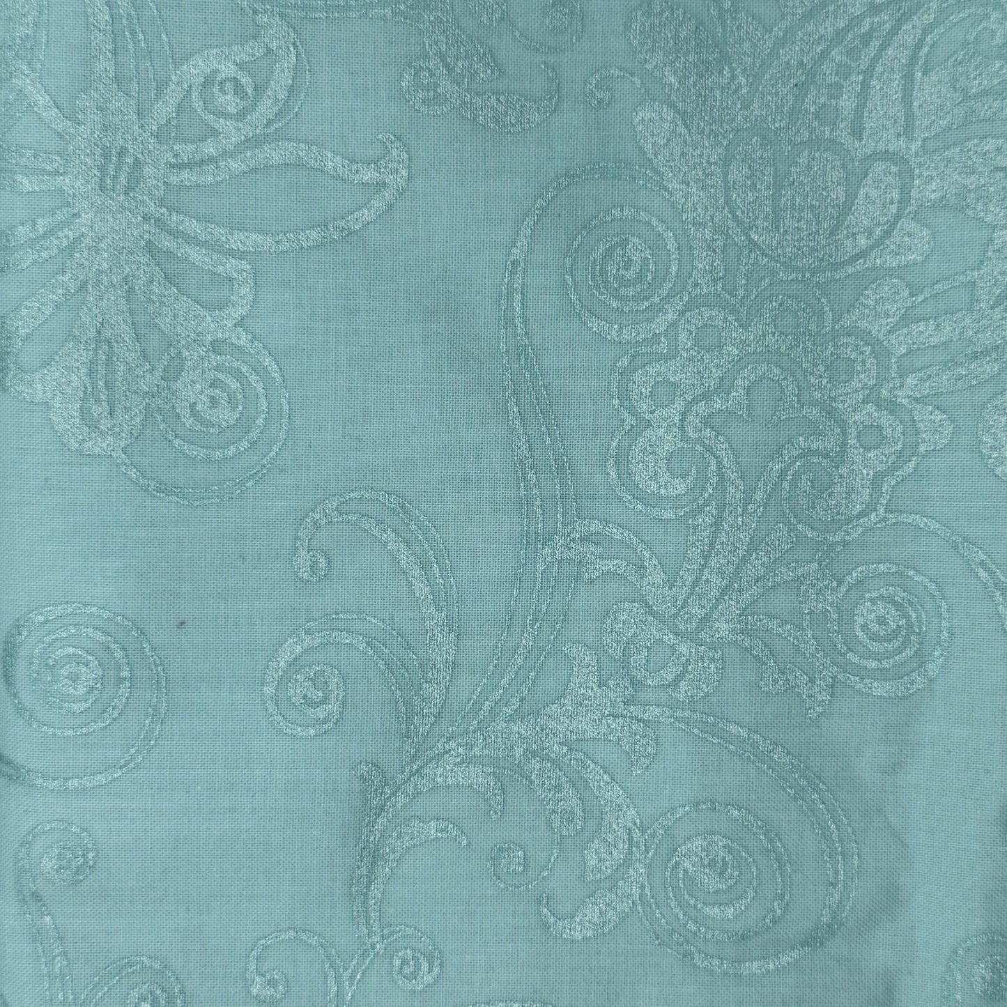 Light Blue Metallic Floral Cotton: 1.5 yds