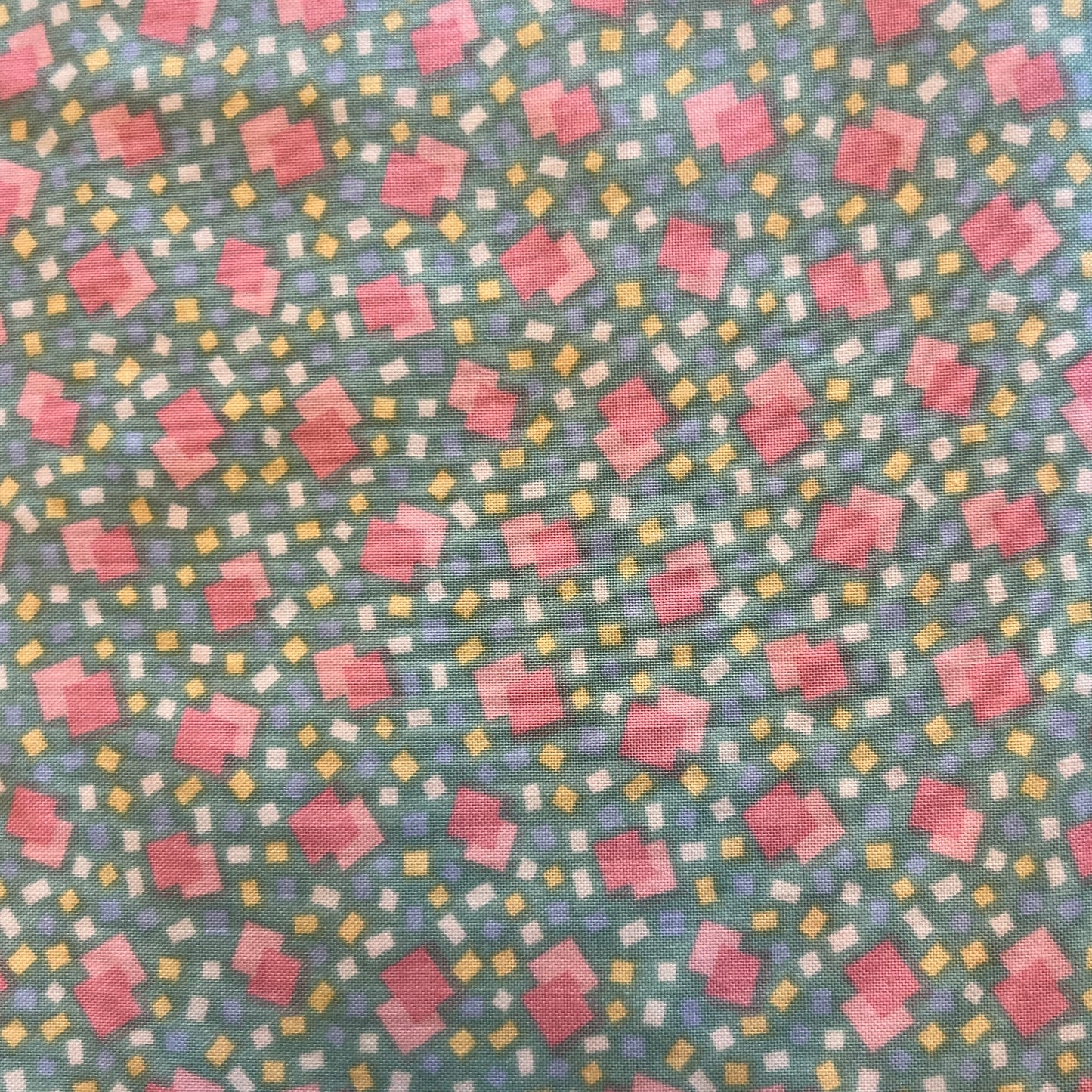 Multi-Colored Squares Cotton: 4 yds