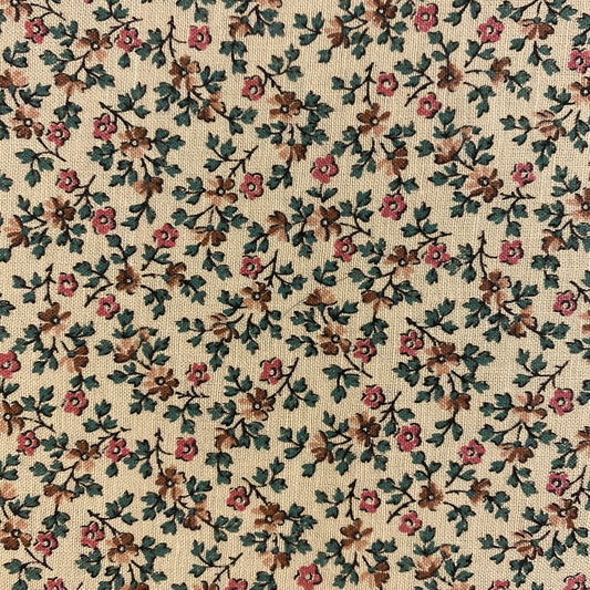 Mauve Micro Floral Cotton: 2 yds