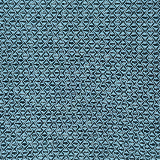 Black Diamond Print on Teal Cotton: 1 yd