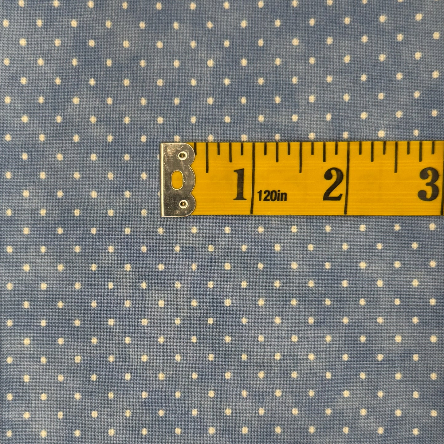 Light Blue With White Dots Cotton: 1.75 yds