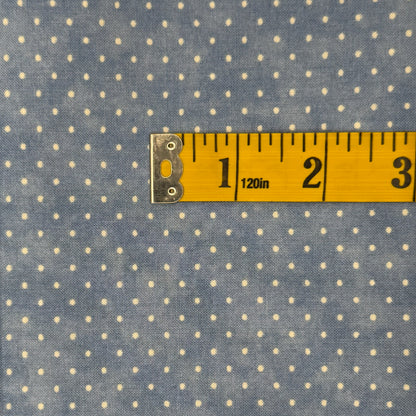 Light Blue With White Dots Cotton: 1.75 yds