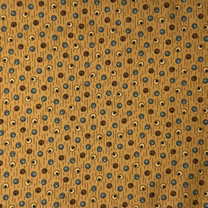 Blue, Brown & Cream Beads Cotton: 3 yds