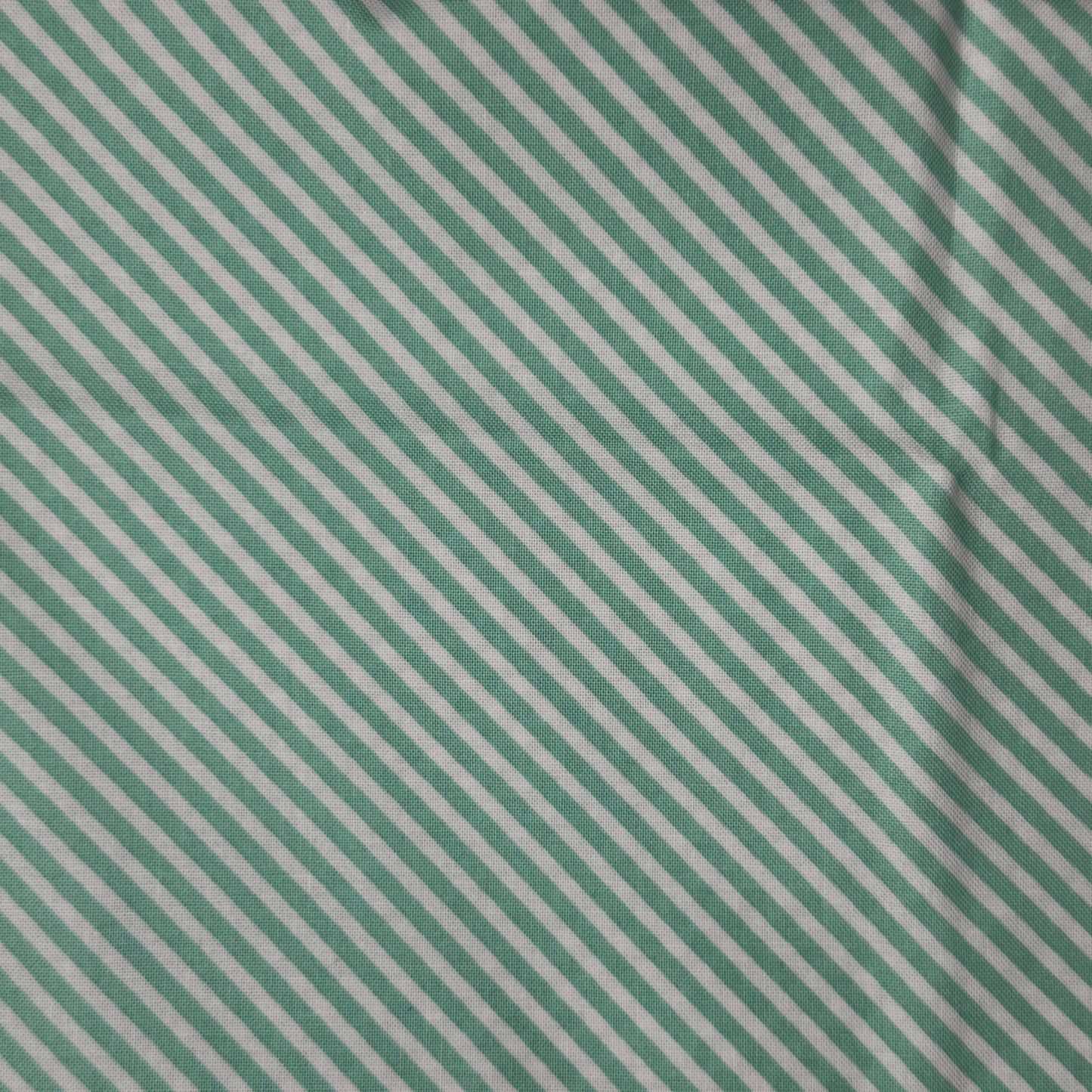 Mint Diagonal Stripes Cotton: 1 yd