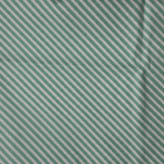 Mint Diagonal Stripes Cotton: 1 yd