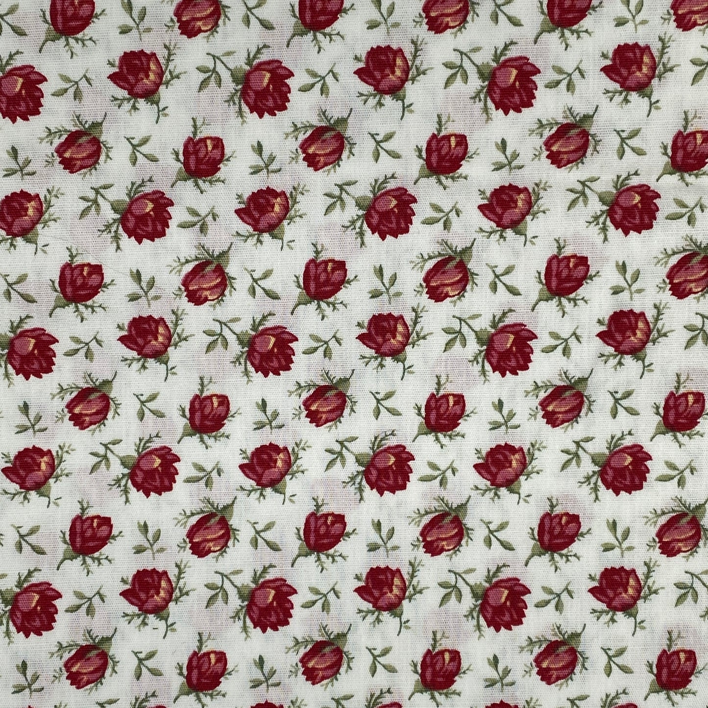 Red Floral Cotton: 3 yds