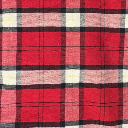 Medium Weight Red/Black/White Woven Plaid Cotton: 2.5 yds