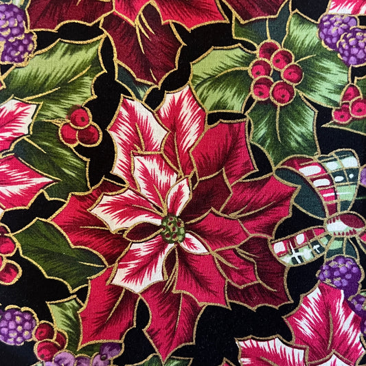 Pink & Purple Poinsettia Cotton: 2 yds