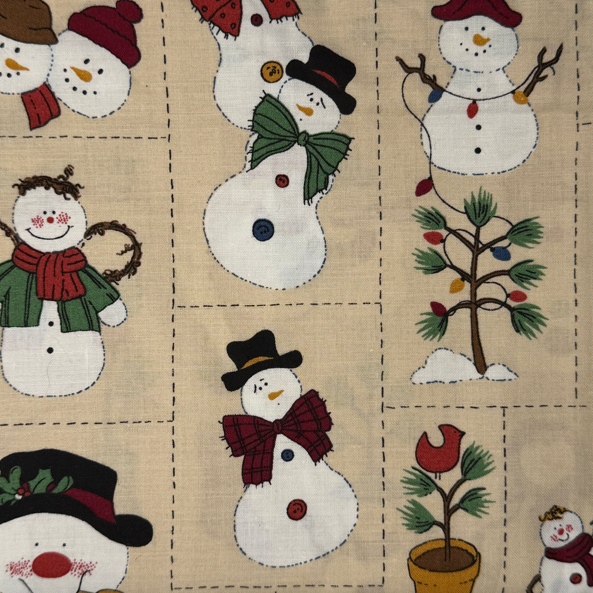Snowmen in the Garden Cotton: 3.5 yds