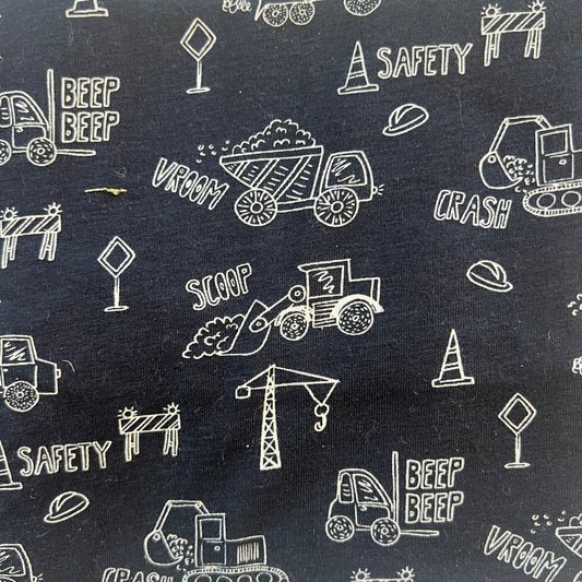 Construction Zone Black Jersey: 1 yd