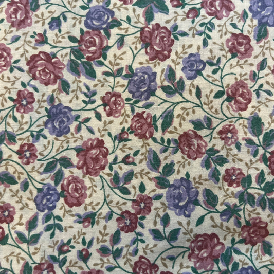 Pink & Purple Floral Cotton: 2 yds