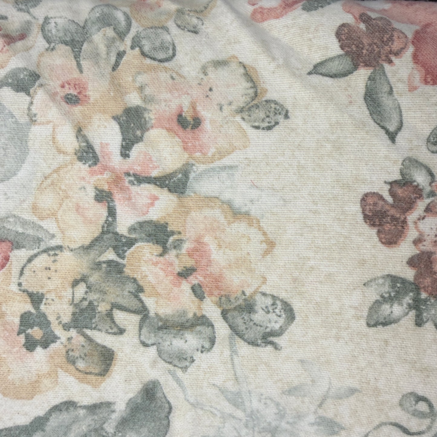Faded Floral Cotton Blend Home Decor: 6 yds