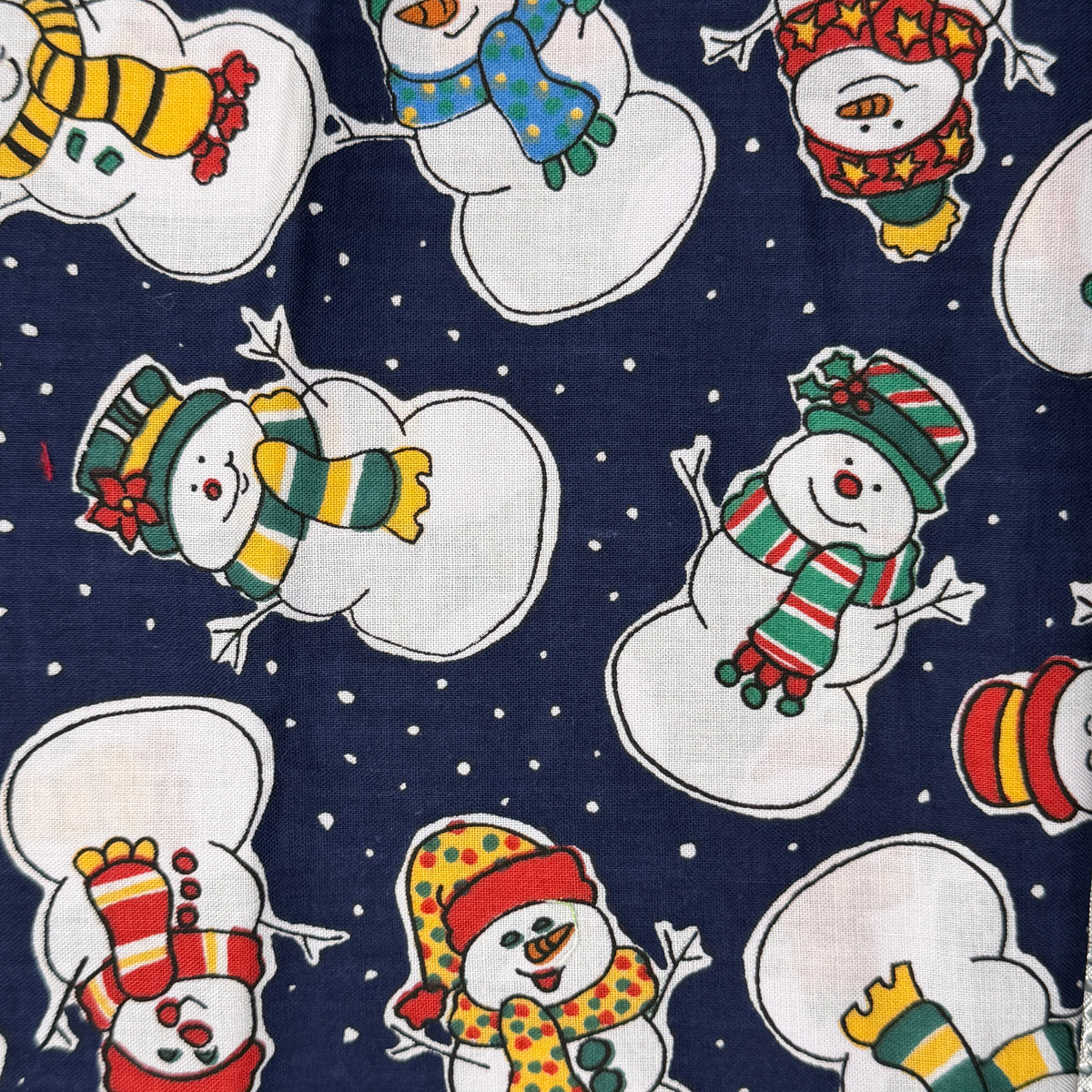 Snowmen in Scarves Cotton: 2 yds