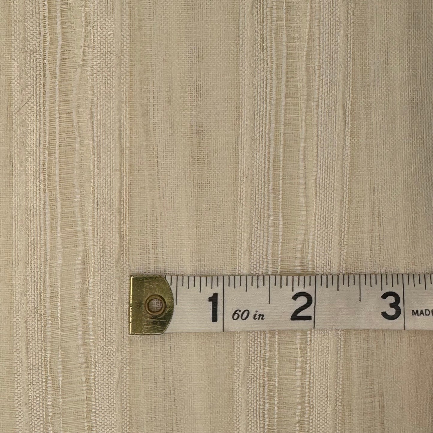 Sheer Ivory Woven Stripe Home Decor Poly: 3 yds