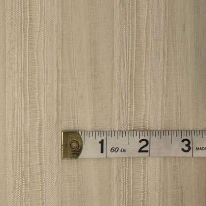 Sheer Ivory Woven Stripe Home Decor Poly: 3 yds